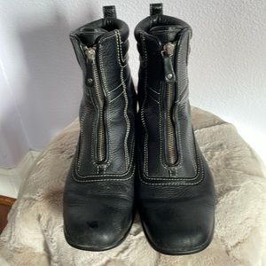 Cole Haan Waterproof Black Leather Zip Up Boot